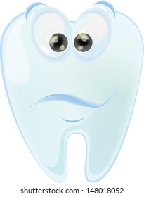 Cartoon cute tooth with different emotions