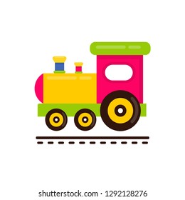 cartoon cute train on rails