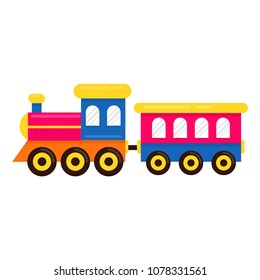 cartoon cute train with railway carriage