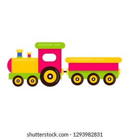 cartoon cute train and railway carriage vector