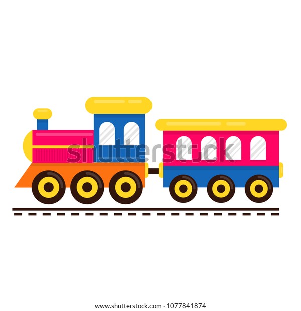 Cartoon Cute Train Railway Carriage On Stock Vector (Royalty Free ...