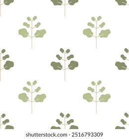 Cartoon cute tree seamless pattern.