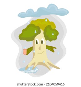 Caricatura de bonitos árboles. Ilustración vectorial. TEMPORADAS DE LA SERIE DE AÑOS .