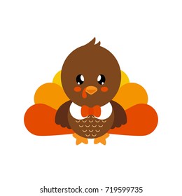 cartoon cute turkey
