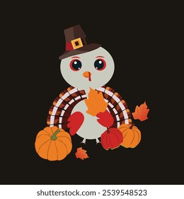 Cartoon cute turkey character for thanksgiving day , turkey cute illustration 