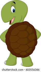 Cartoon cute turtle posing