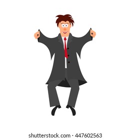 Cartoon cute vampire with suit. School teacher. isolated on a white background