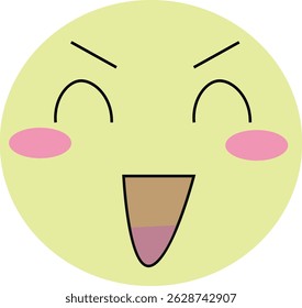 Cartoon cute yellow smiling face