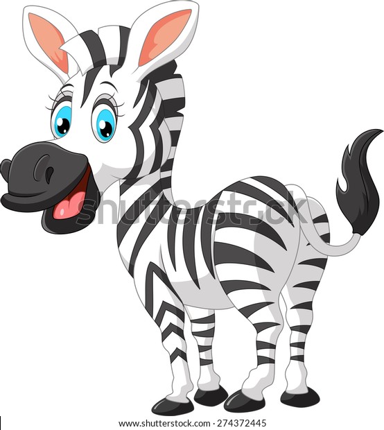 Cartoon Cute Zebra Stock Vector (Royalty Free) 274372445