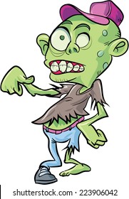 Cartoon cute zombie. Isolated on white 