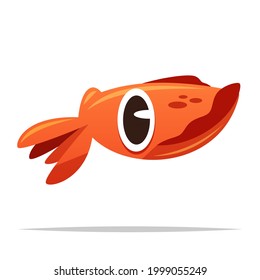 Cartoon cuttlefish  vector isolated illustration