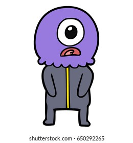 cartoon cyclops alien spaceman