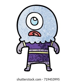 cartoon cyclops alien spaceman
