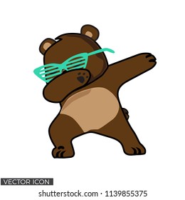 Cartoon Dabbing Bear Vector Design