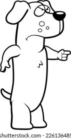 A cartoon dachshund with an angry expression.