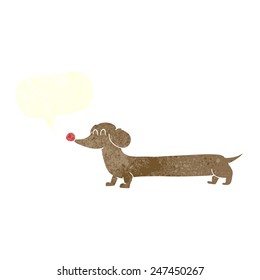 Cartoon-Dachshund mit Sprachblase