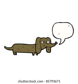 Cartoon-Dachshund mit Sprachblase