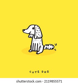 Cartoon dachshunds on white background, Cartoon happy dachshund, Flat vector illustration for prints, clothing, packaging and postcards, cute dogHand drawing doodle cute dog vector, cute animal