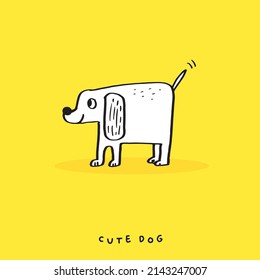 Cartoon dachshunds on white background, Cartoon happy dachshund, Flat vector illustration for prints, clothing, packaging and postcards, cute dog hand drawing doodle cute dog vector, cute animal