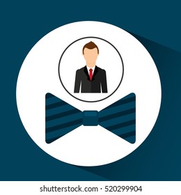 cartoon dad father day bowtie vector illustration eps 10