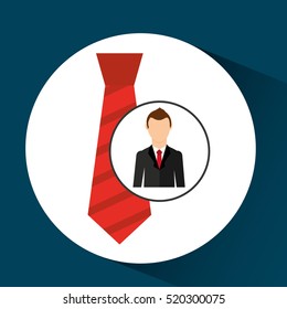 cartoon dad father day red tie vector illustration eps 10