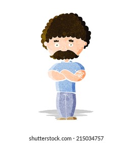 caricatura de papá con brazos doblados