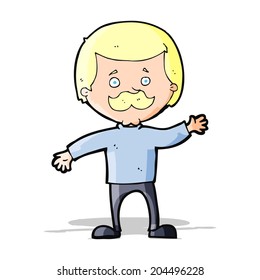 caricatura de papá saludando