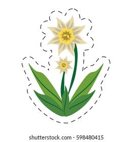 cartoon daffodil flower image vector illustration eps 10