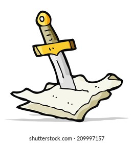 cartoon dagger in maps