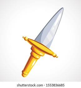 Cartoon dagger with short blade. Vector illustration