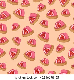 cartoon daifuku, japanese food seamless pattern on colorful background