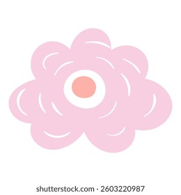 Cartoon daisy, chamomile flower hand drawn illustration. Scandinavian style flat design, isolated vector. Meadow blossom, wild floral, botanical element. Kids seasonal clip art, spring, summer print