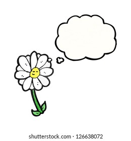 cartoon daisy with thought bubble