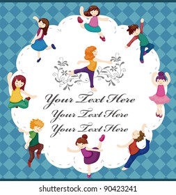 cartoon dancer card