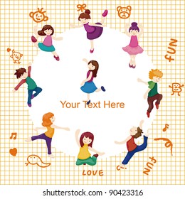 cartoon dancer card