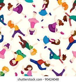 cartoon dancer seamless pattern