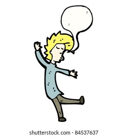 cartoon dancing blond man