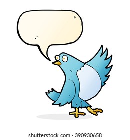 Cartoon-Tanz-Bluebird mit Sprachblase