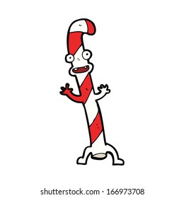 cartoon dancing christmas candy cane