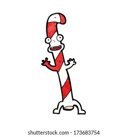 cartoon dancing christmas candy cane