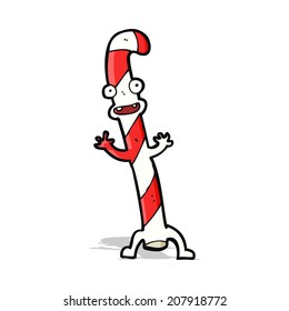 cartoon dancing christmas candy cane
