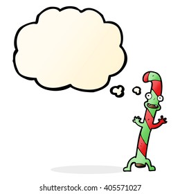 Cartoon-Tanz-Weihnachtskuchen mit Denkblase