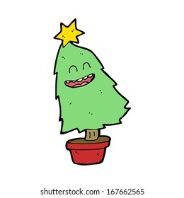 cartoon dancing christmas tree