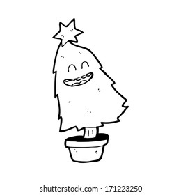 árbol de navidad con dibujos animados