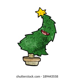 cartoon dancing christmas tree