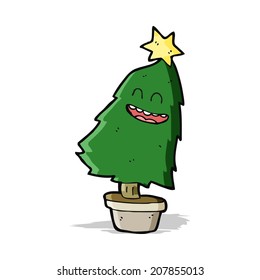 cartoon dancing christmas tree