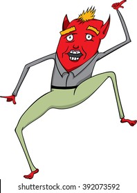 Cartoon dancing devil