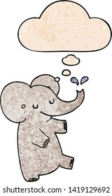 Cartoon-Tanz-Elefant mit Gedankenblase im Stilstil