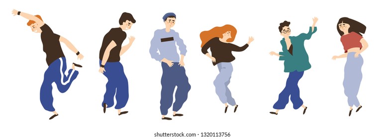 Cartoon dancing people