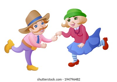 Cartoon dancing people